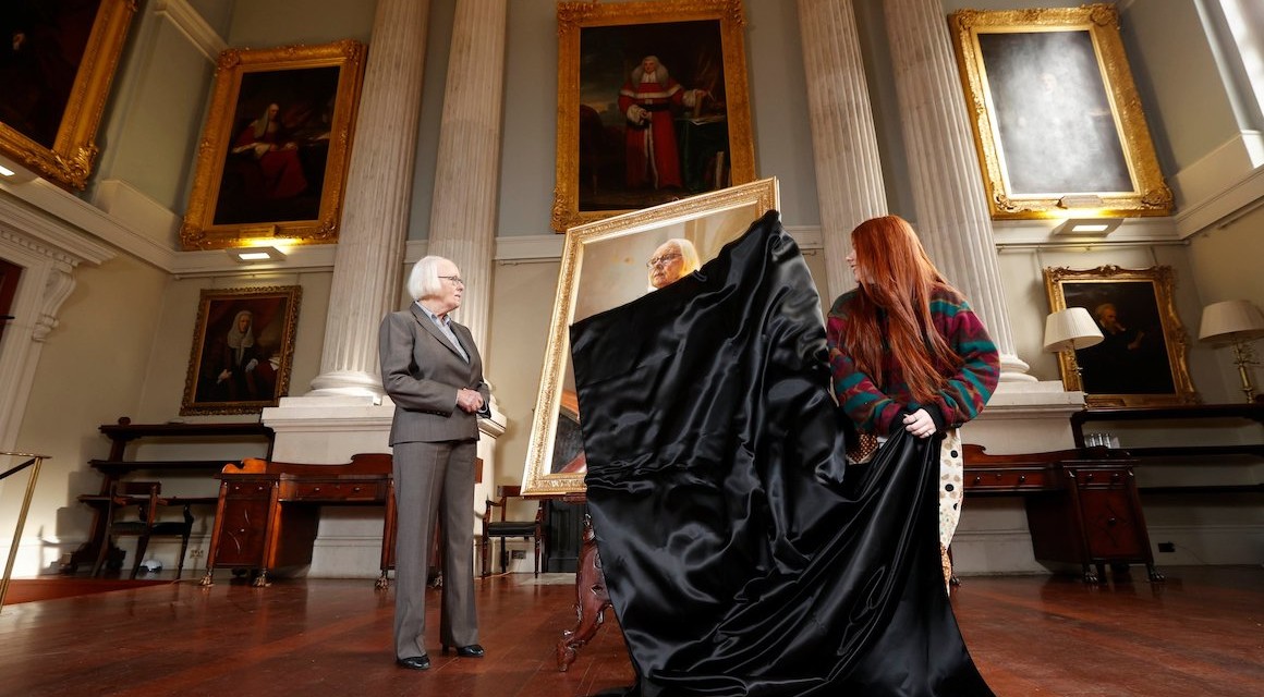 Portrait of Ms Justice Mary Laffoy by Artist Hetty Lawlor unveiled as part of The Bar of Ireland’s #IWD2020 Celebrations