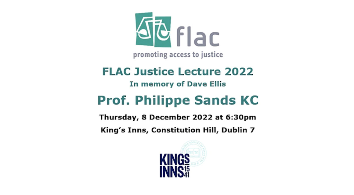 FLAC Justice Lecture 2022 with Prof. Philippe Sands KC